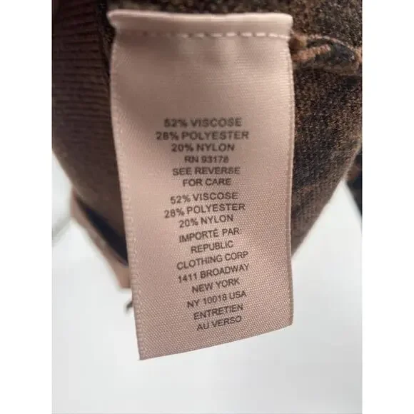 Philosophy Women’s Cropped Sweater Sz L Houndstooth Long Sleeves Beige - Picture 4 of 4